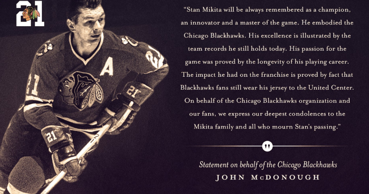 Legendary Blackhawk Stan Mikita was a Chicago icon