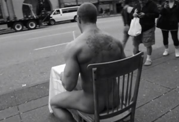 Vancouver artist Brent Ray Fraser dines naked on Downtown Eastside |  Georgia Straight Vancouver's News & Entertainment Weekly