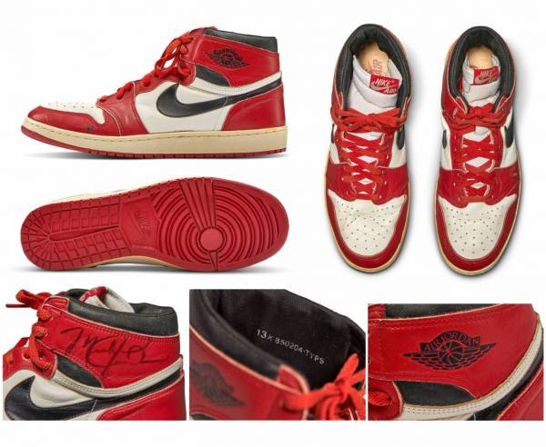auction MJ's Air Jordan 1 sneakers 