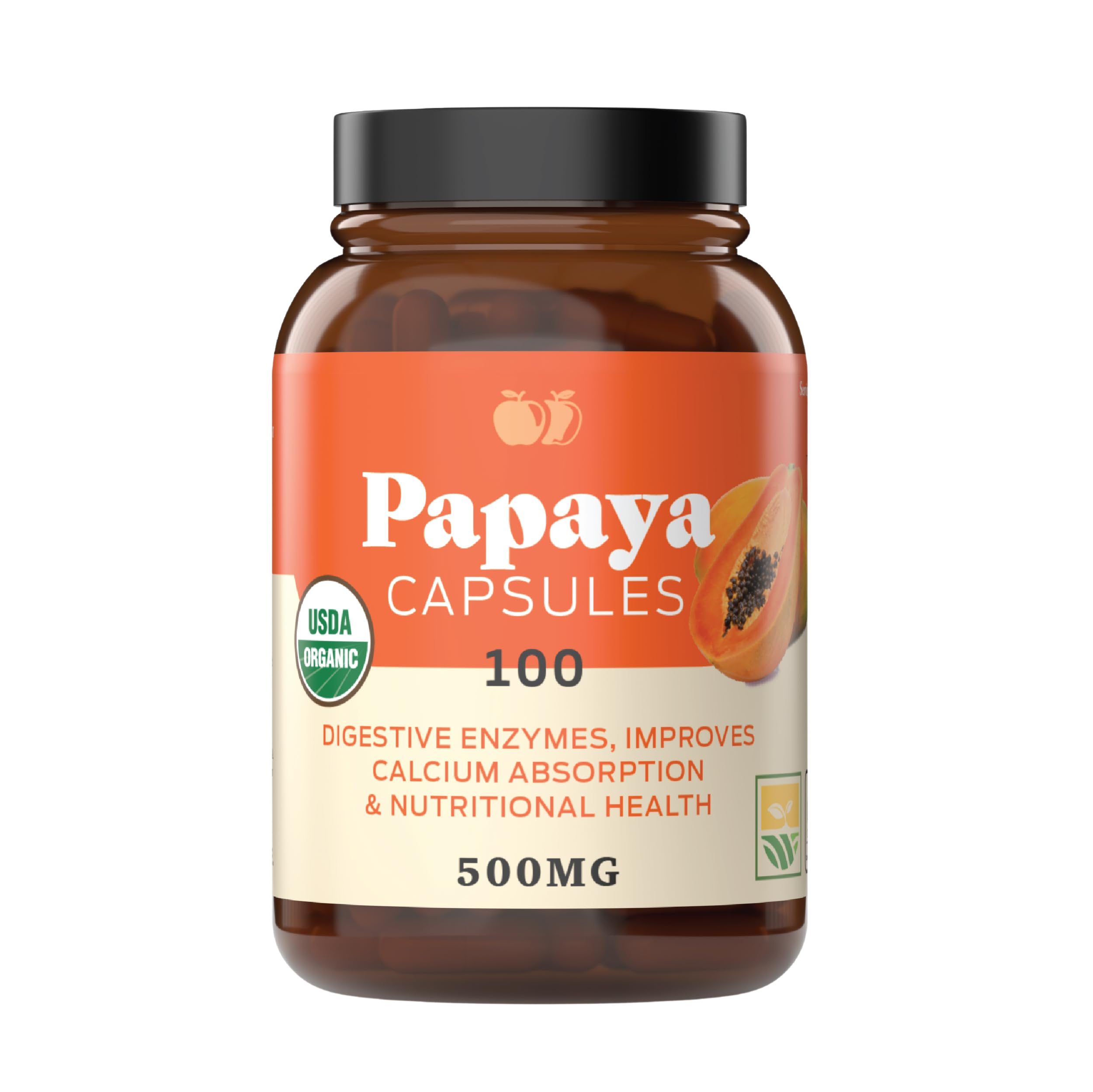 Complete Natural Products Organic Papaya Enzymes & Papain Enzyme Capsules